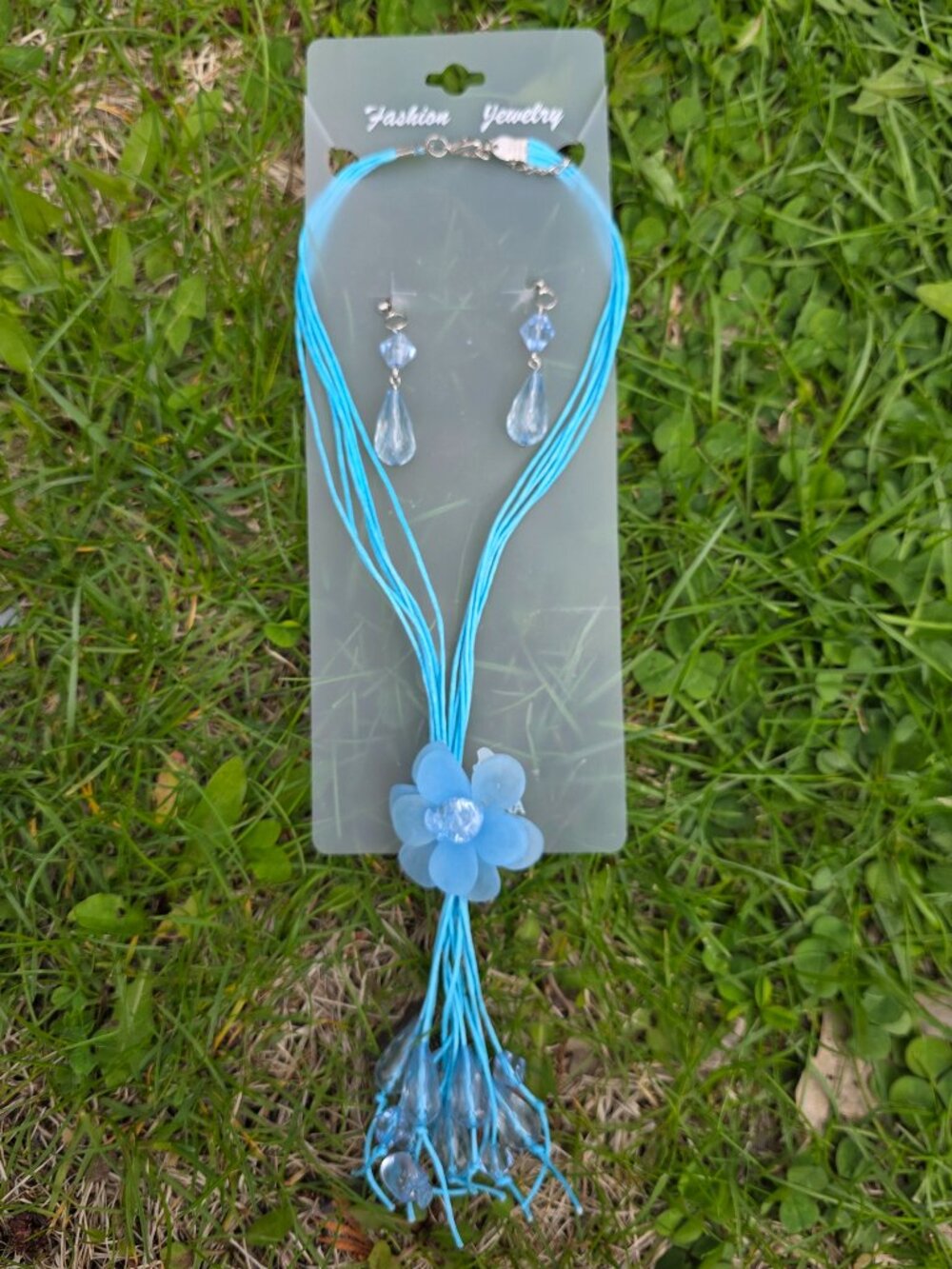 y2k Kidcore Indie Femi Fairy Girly Resortwear Beachy Flower Necklace & Earrings